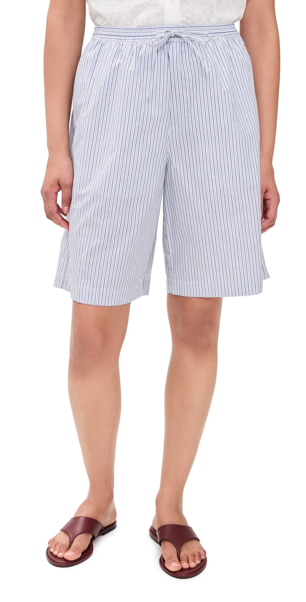 DUNST Bermuda Pajama Shorts Blue Stripe