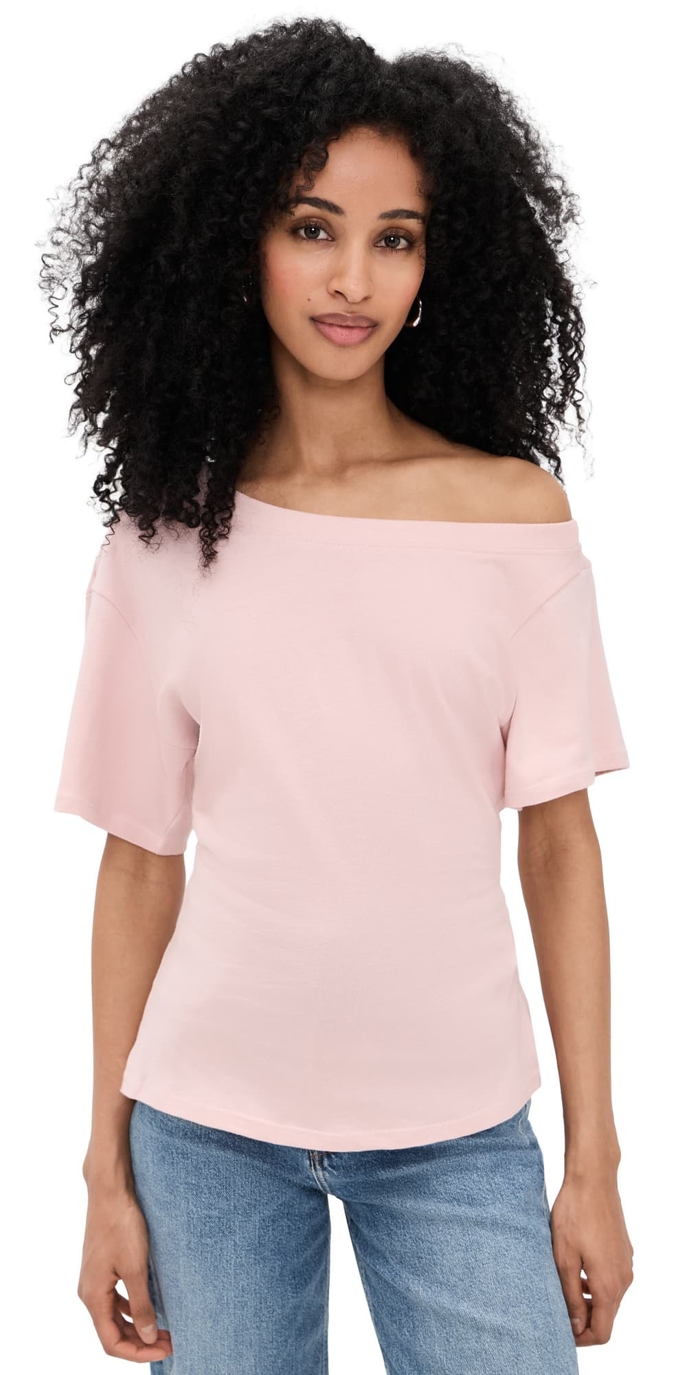 EB Denim Elena Off The Shoulder Top Soft Pink