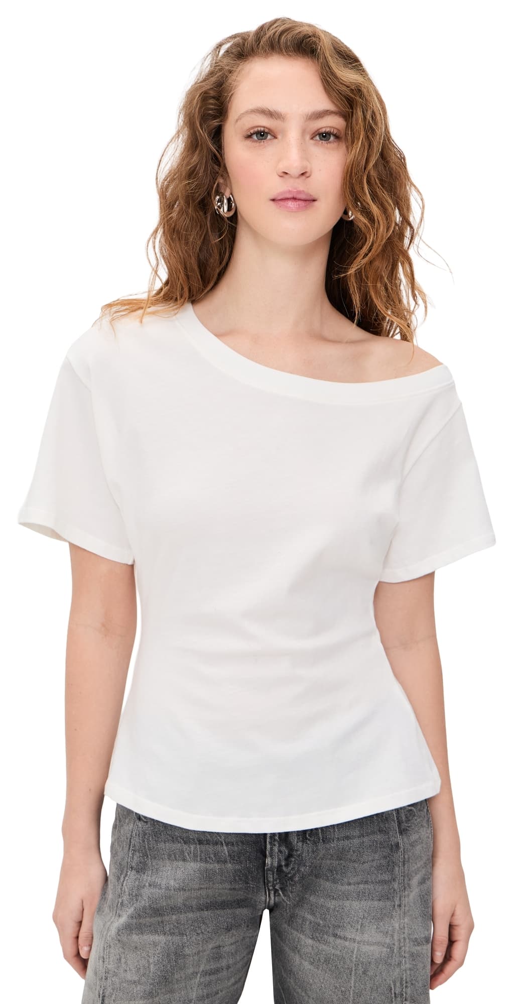 EB Denim Elena Off Shoulder Tee White