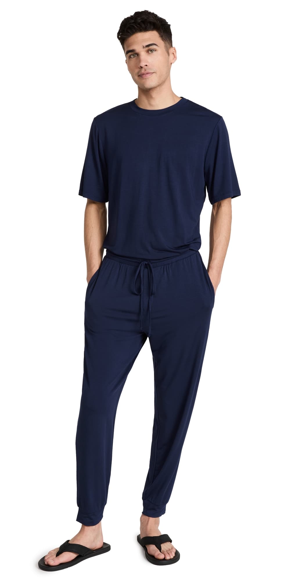 Eberjey Henry Modal Short Sleeve and Pant Pajama Set True Navy