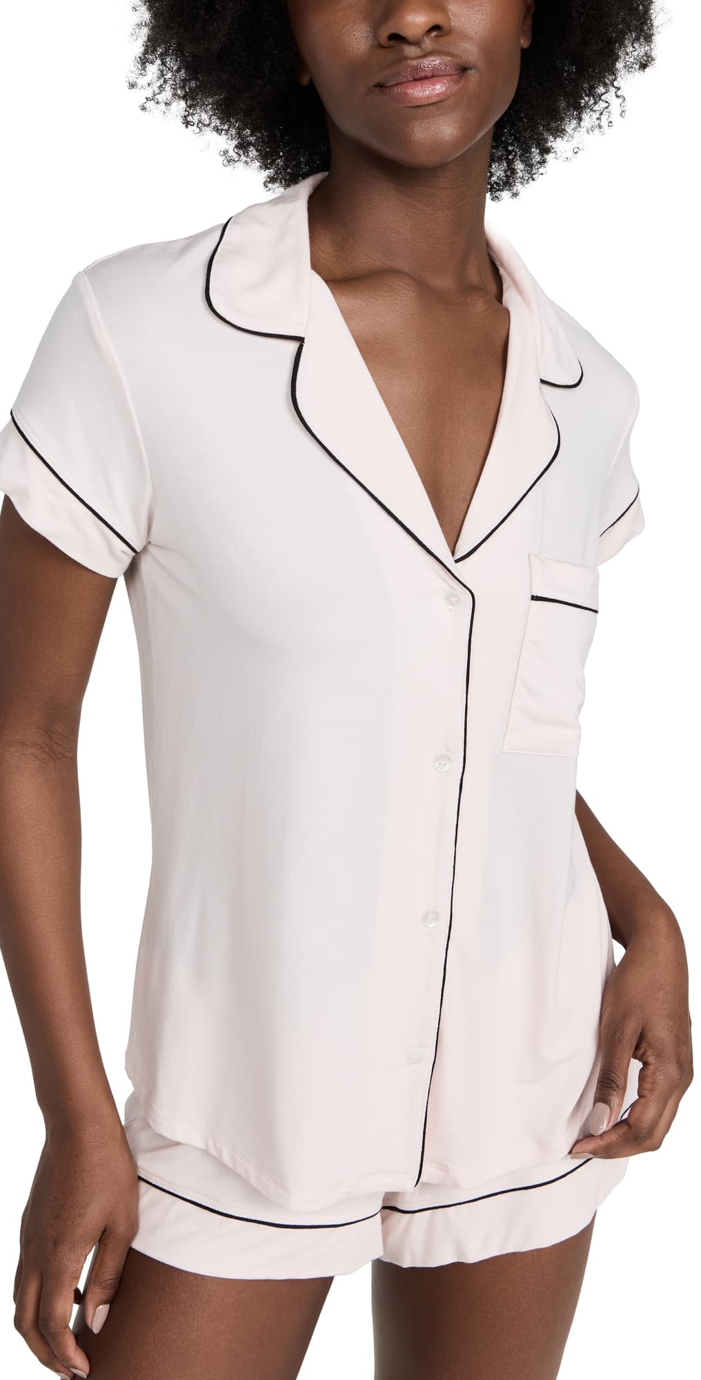 Eberjey Gisele Shortie Pajama Set Sorbet/Black