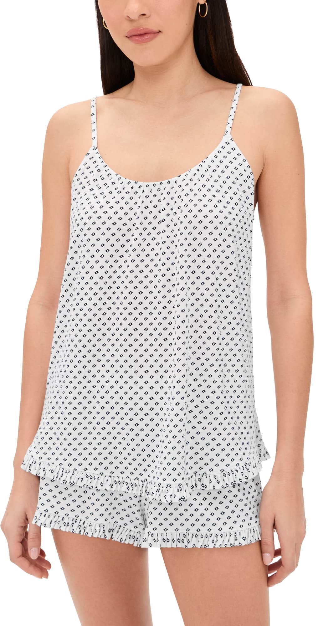 Eberjey Gisele Printed Cami and Shorts Pajama Set Tide Dot Ivory