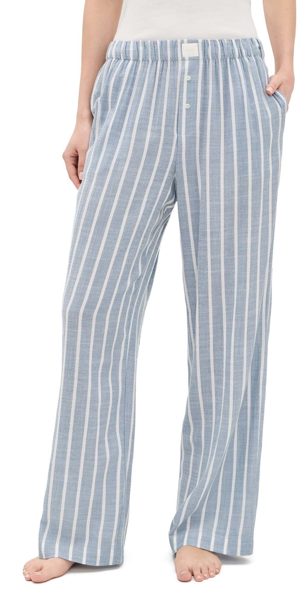 Eberjey Nautico Boxer Pants Classic Stripe Slate Blue