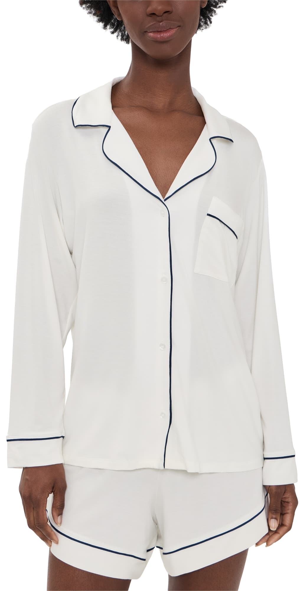 Eberjey Gisele Pajama Set Ivory/Navy