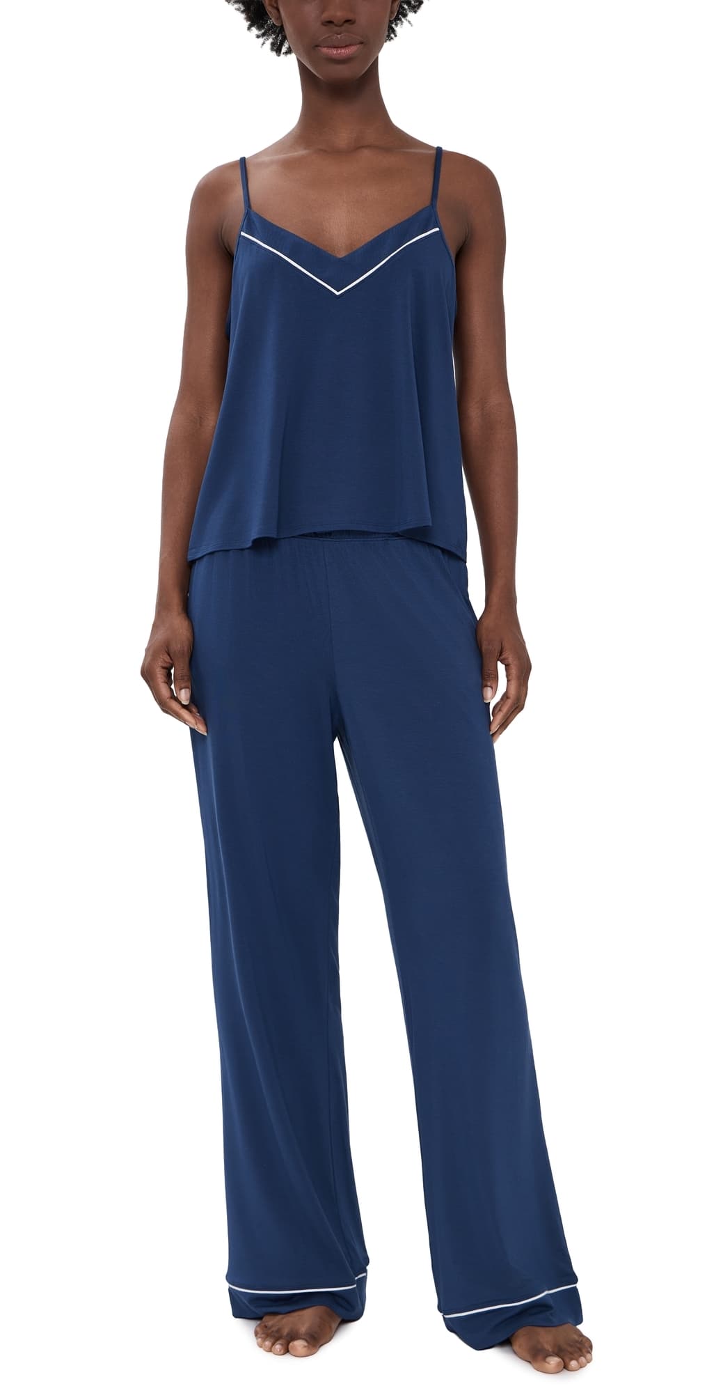 Eberjey Gisele Cami & Pants Pajama Set Navy/Ivory