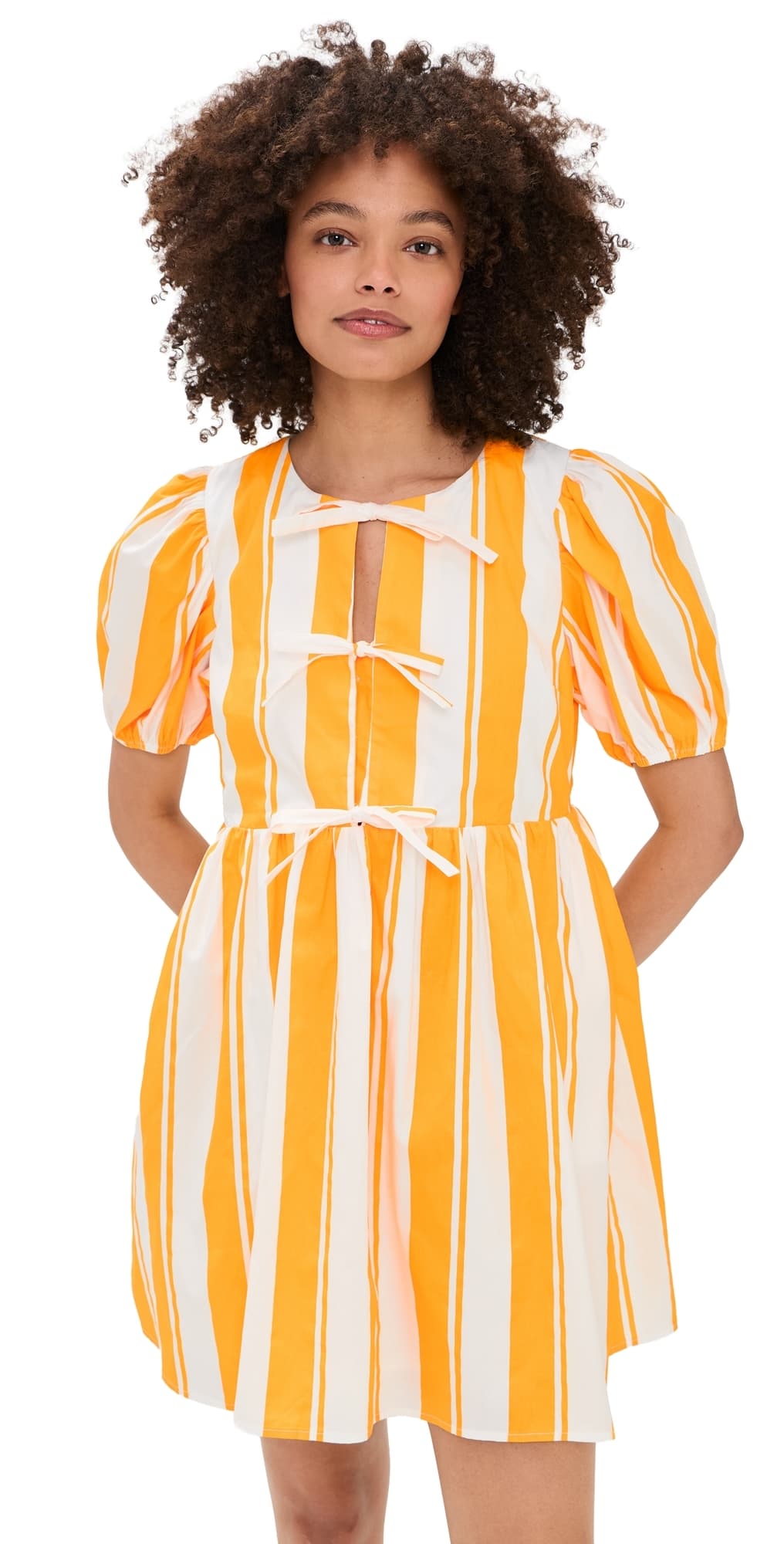 English Factory Bold Stripe Mini Dress Yellow/White