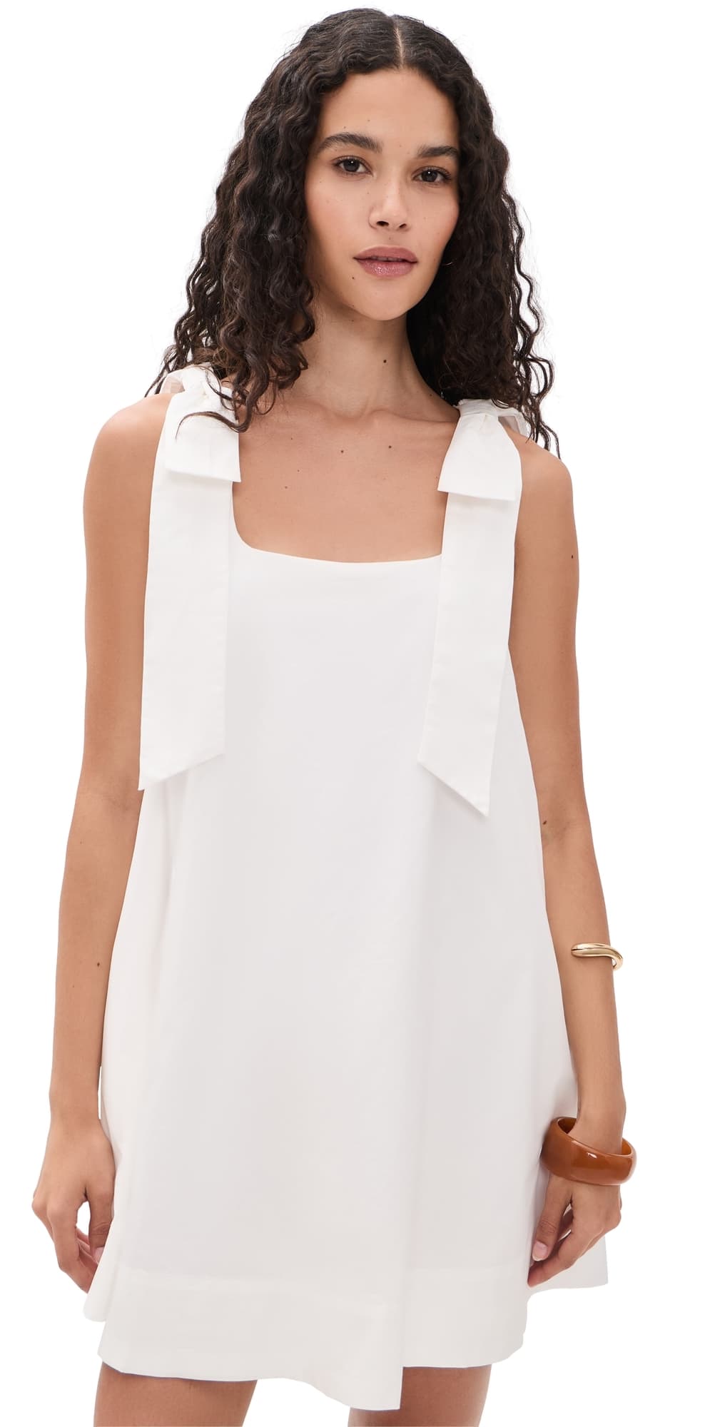 English Factory Bow Sleeveless Mini Dress White