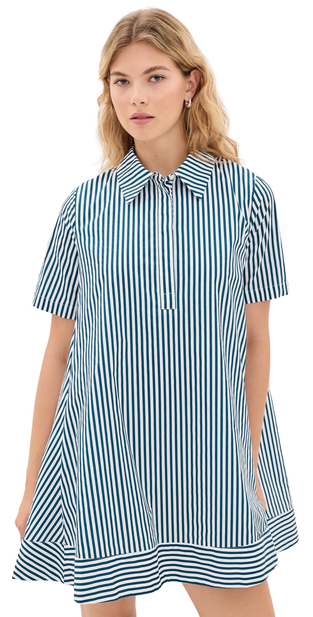 English Factory Striped Mini Dress White/Indigo Blue