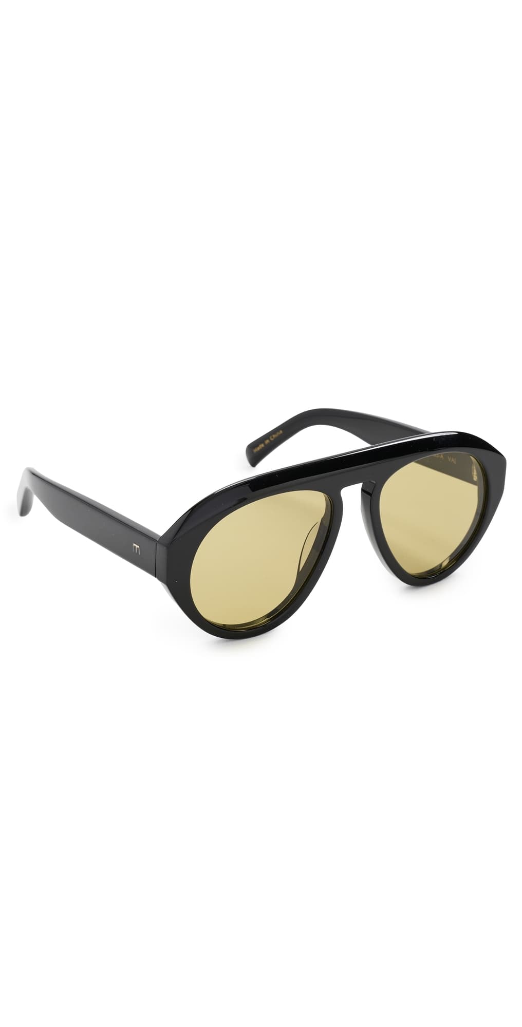 Elisa Johnson Val Sunglasses Gloss Black Olive Lens · One Size