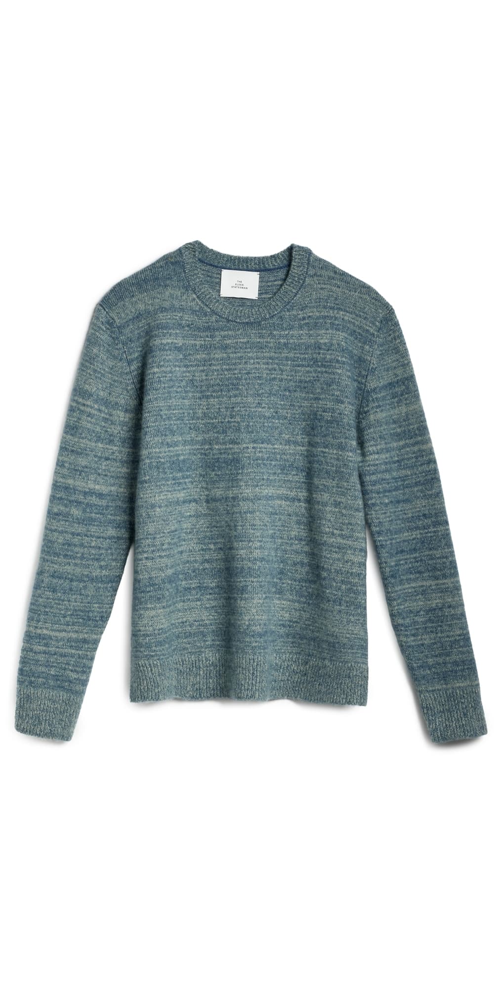 The Elder Statesman Unisex Nimbus Contrast Statesman Cashmere Sweater Sea Blue/Pistachio