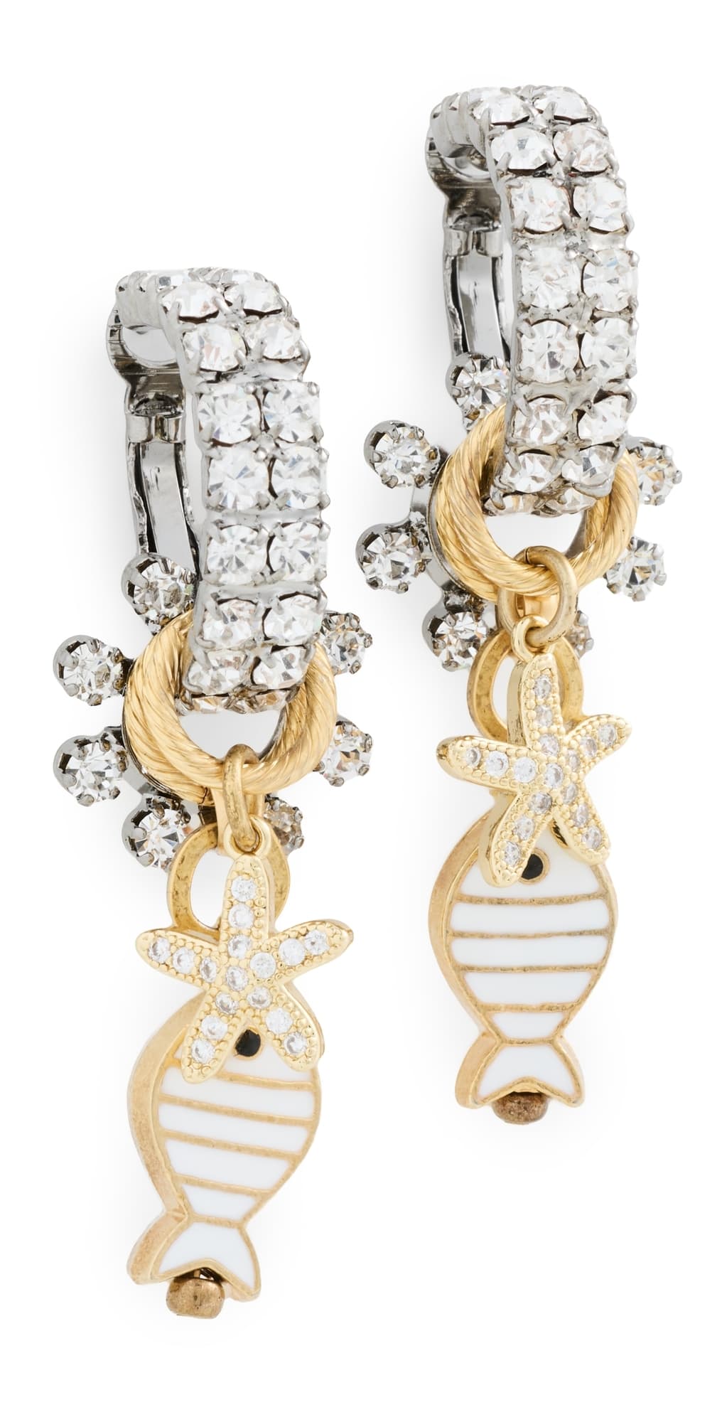Elizabeth Cole Muriel Earrings White