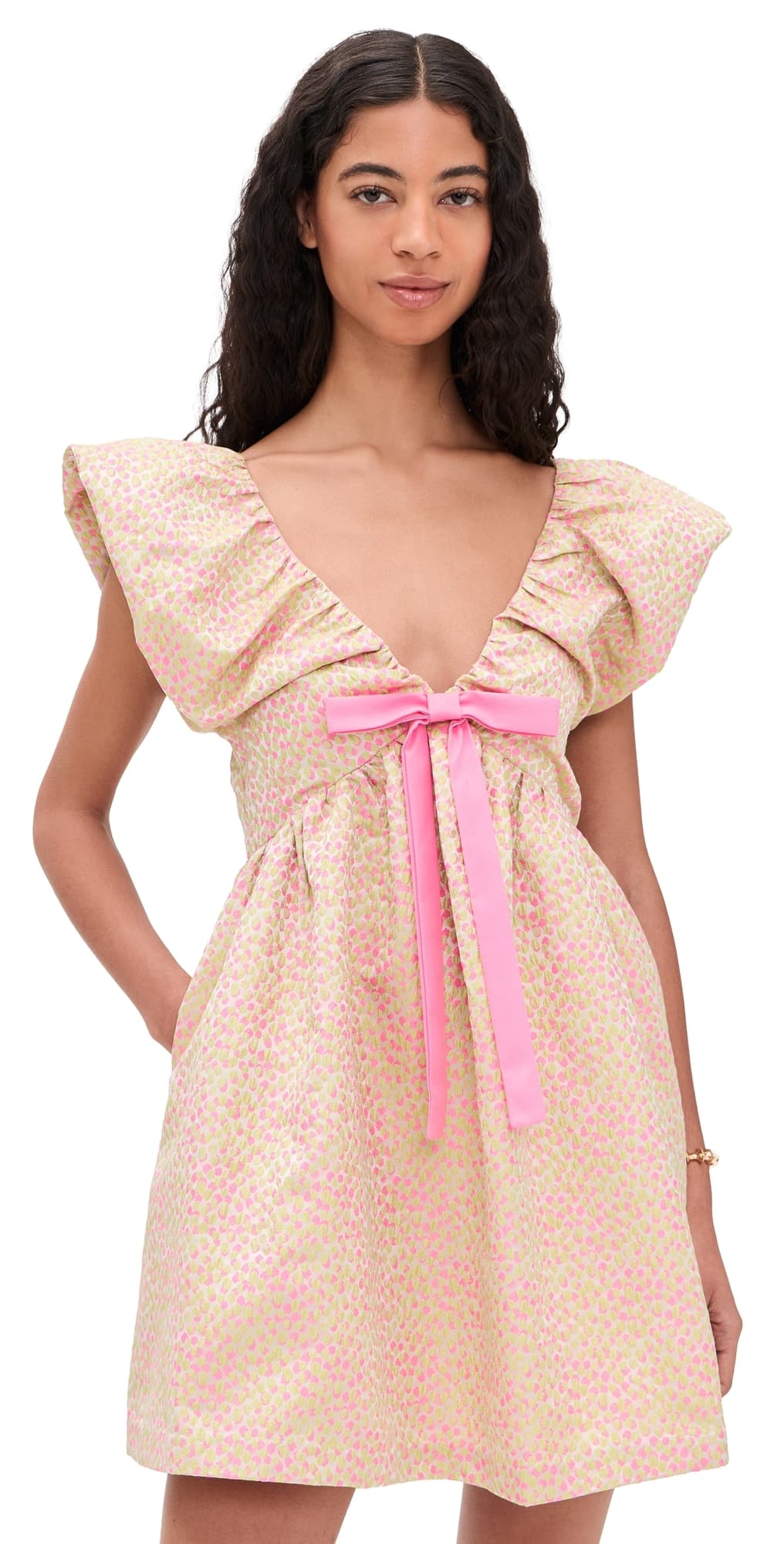 endless rose Jacquard Mini Dress Pink/Green