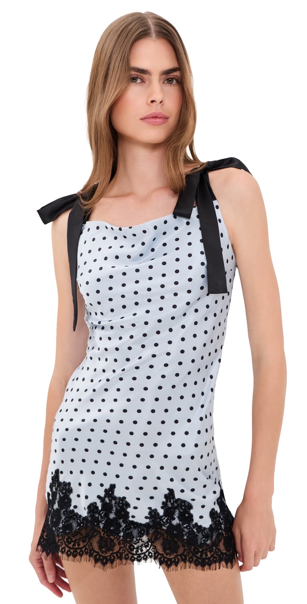 En Saison Hazel Sleeveless Mini Dress Light Blue Black
