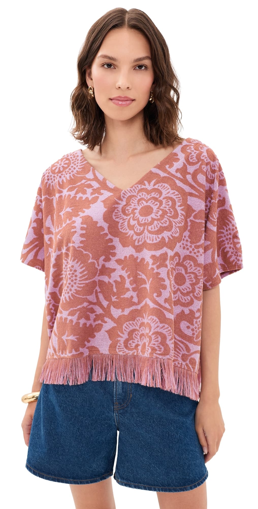ESSENTIEL ANTWERP Jorlando Towel Jersey V Top Combo2 Violette