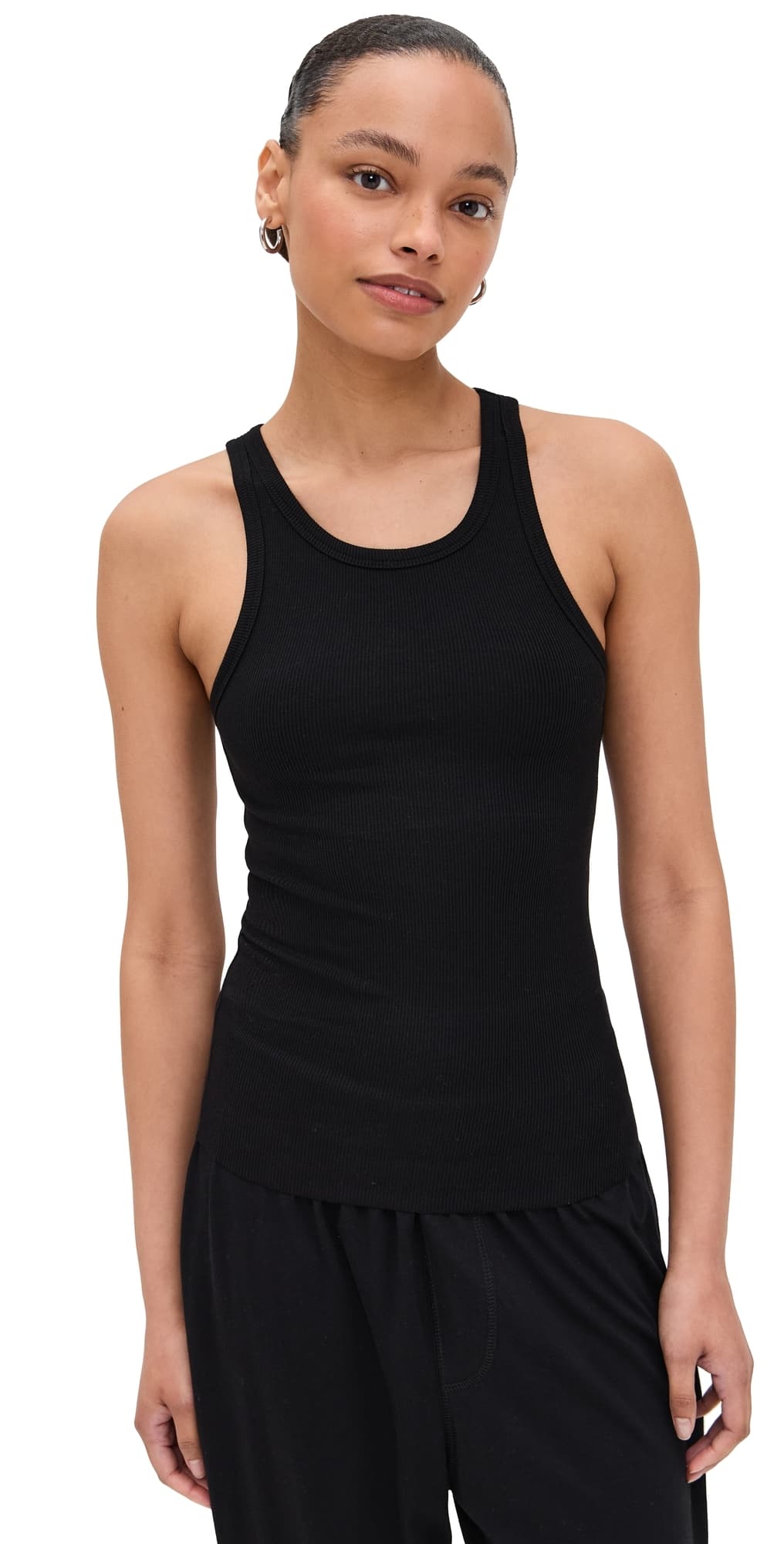 Éterne High Neck Fitted Tank Black