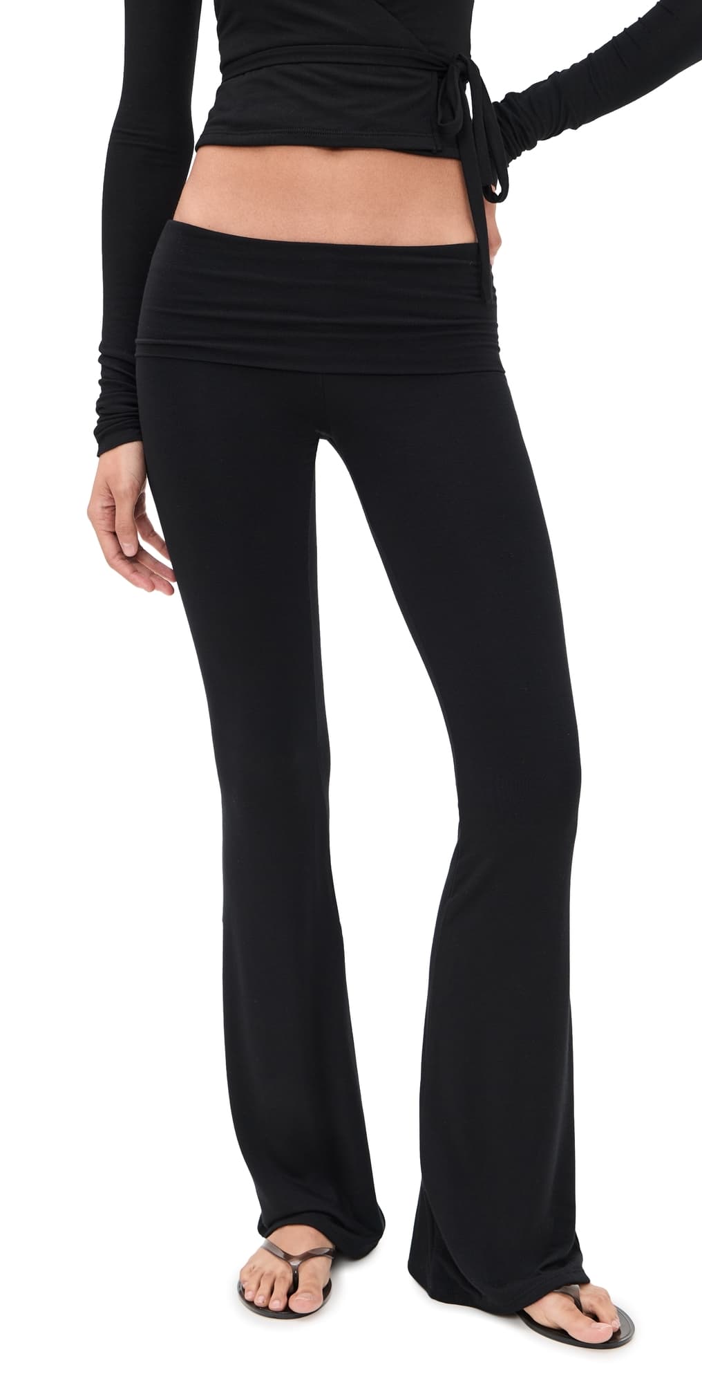 Éterne Fold Over Flare Pants Black