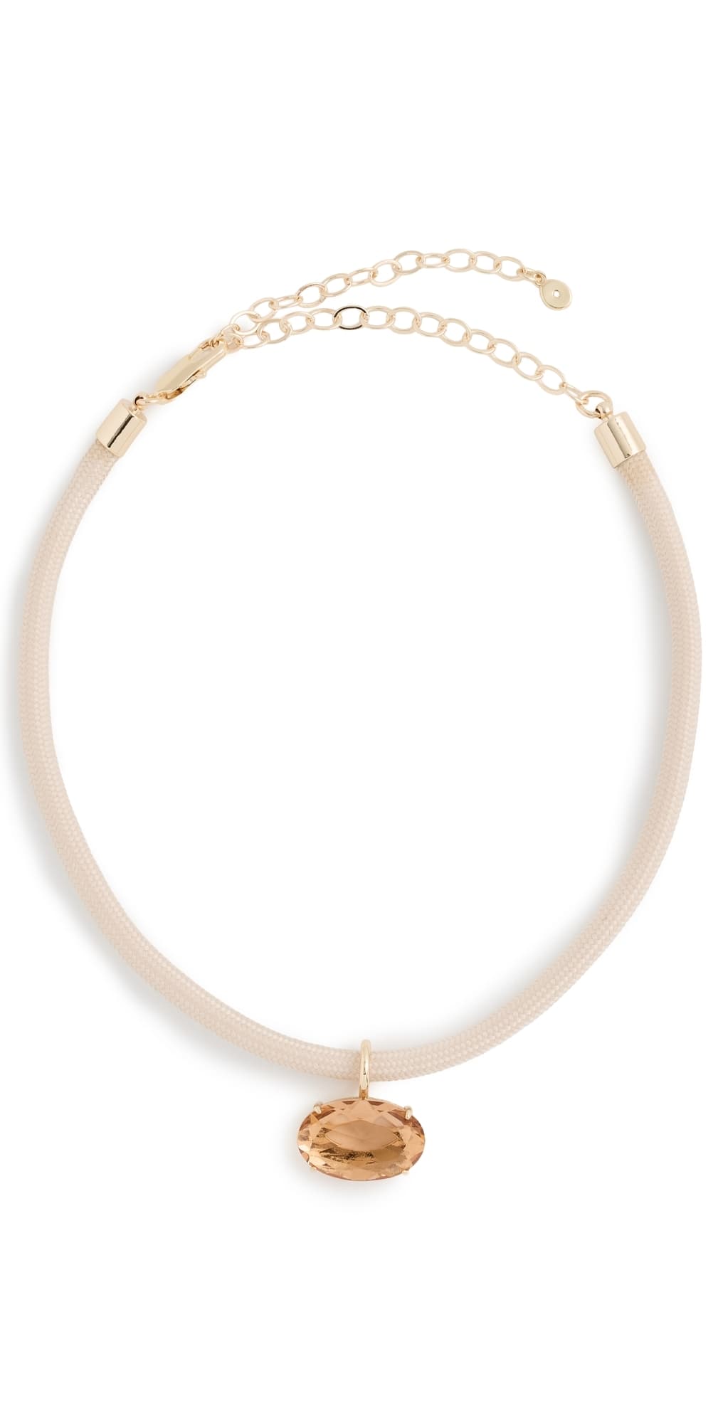 Ettika Oval Pendant Cord Necklace Cream · One Size