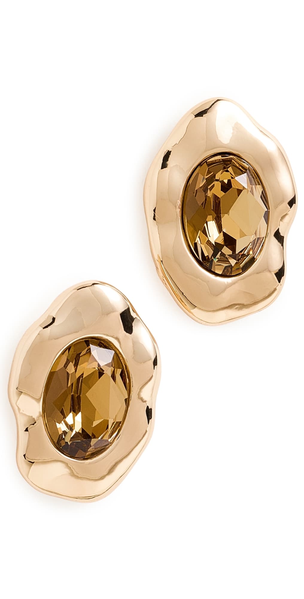 Ettika Molten Glow Crystal Studs Smokey Quartz