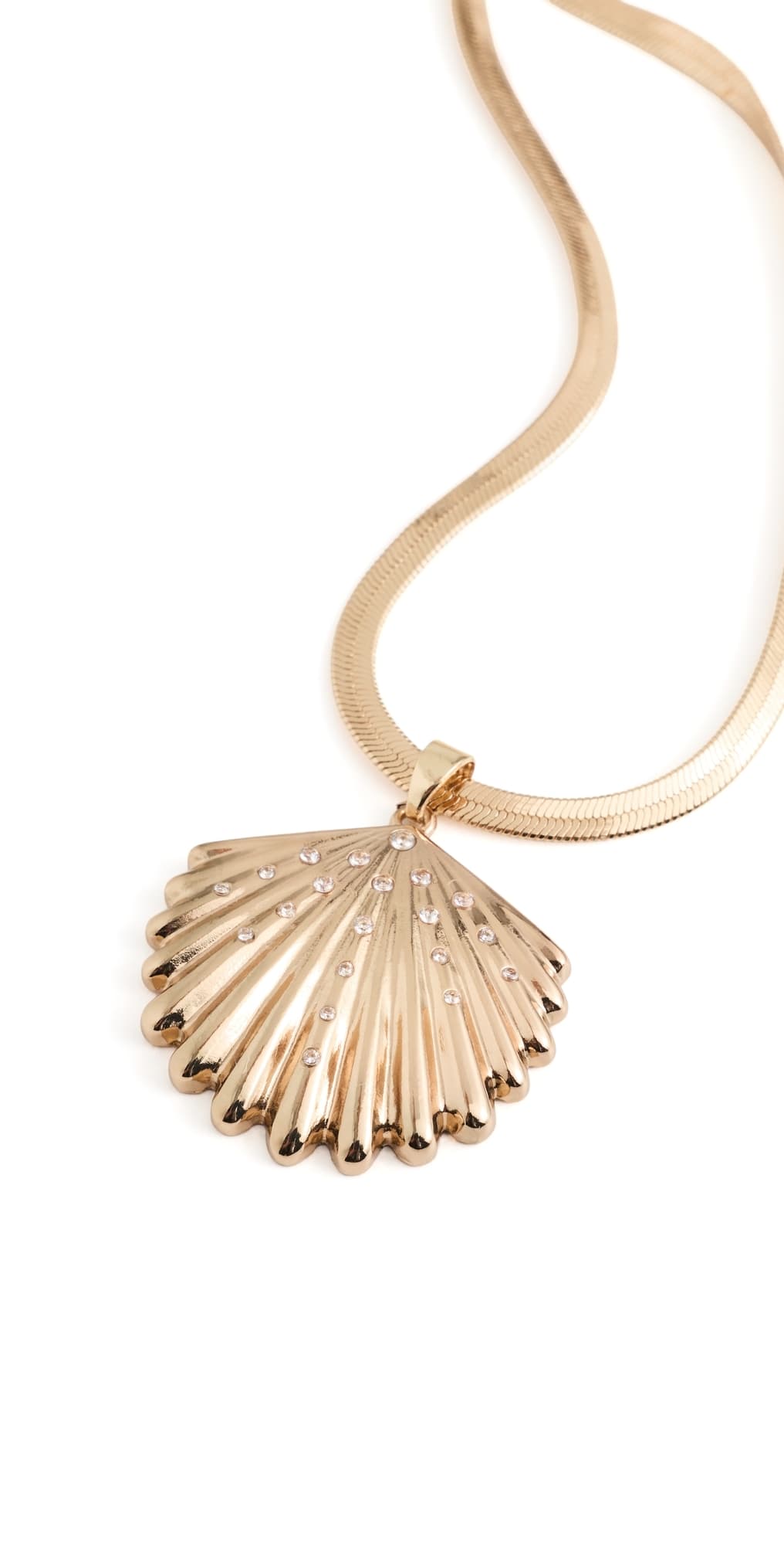 Ettika Herringbone Shell Necklace Gold · One Size