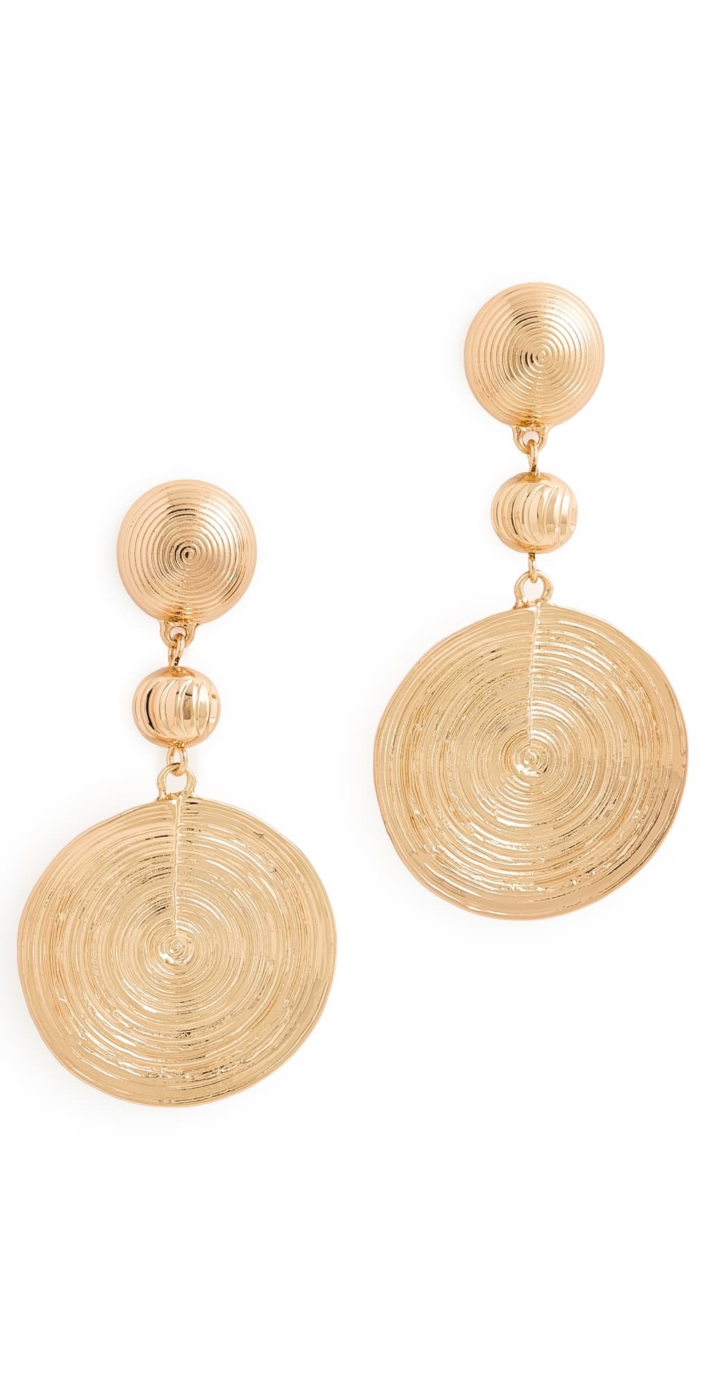 Ettika Swirl Pendant Dangle Earrings Gold
