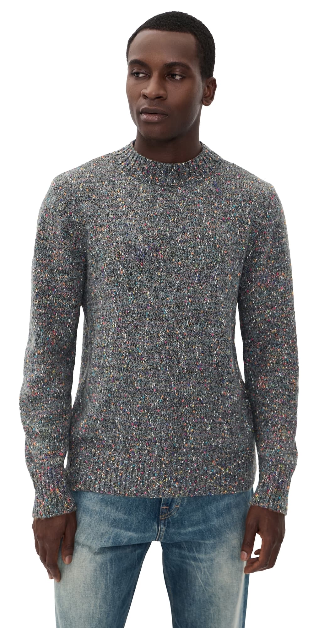 Far Afield Dieter Knit Sweater Grey/Multi Fleck
