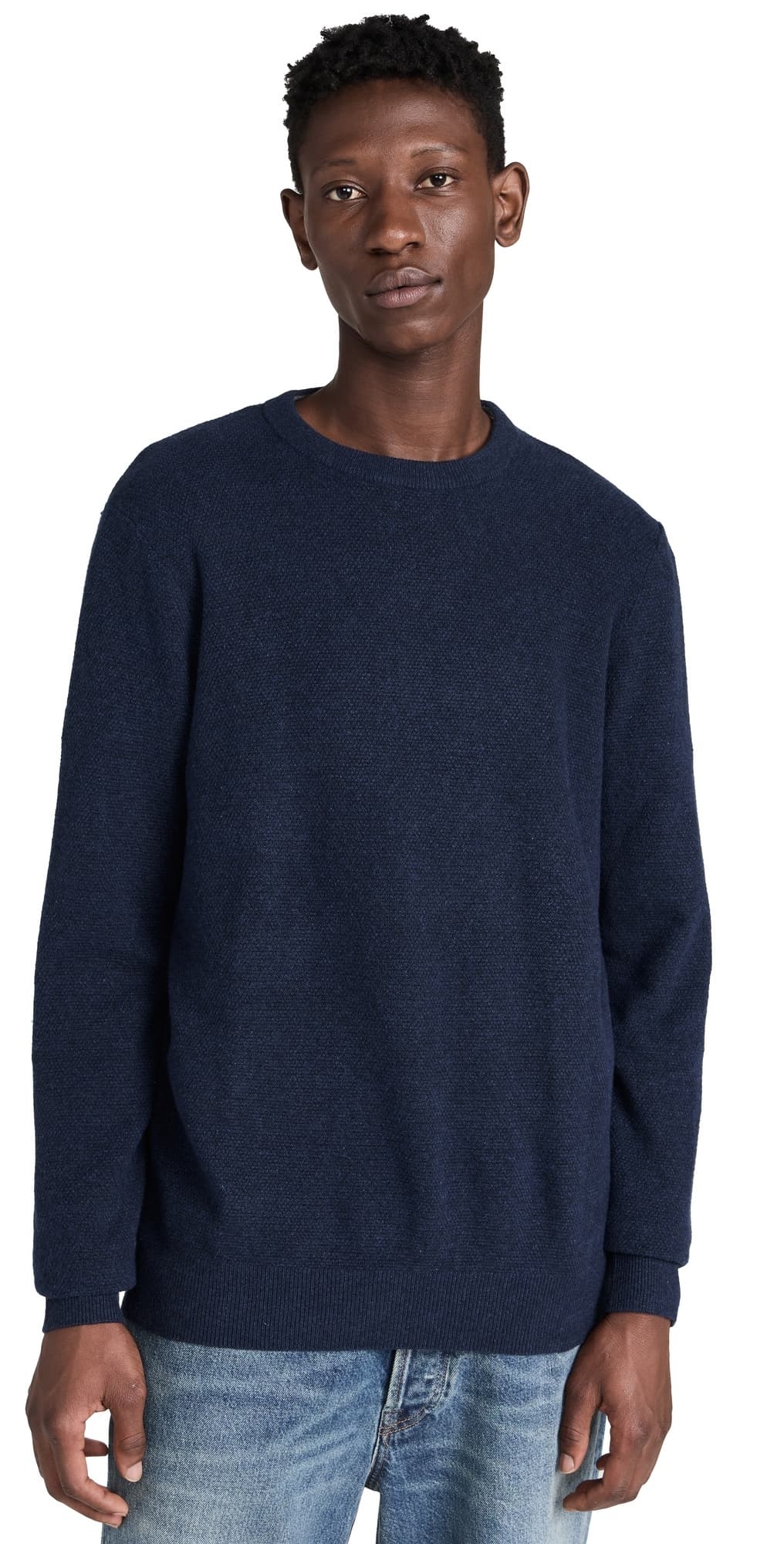 Faherty Jackson Crew Sweater Navy Heather