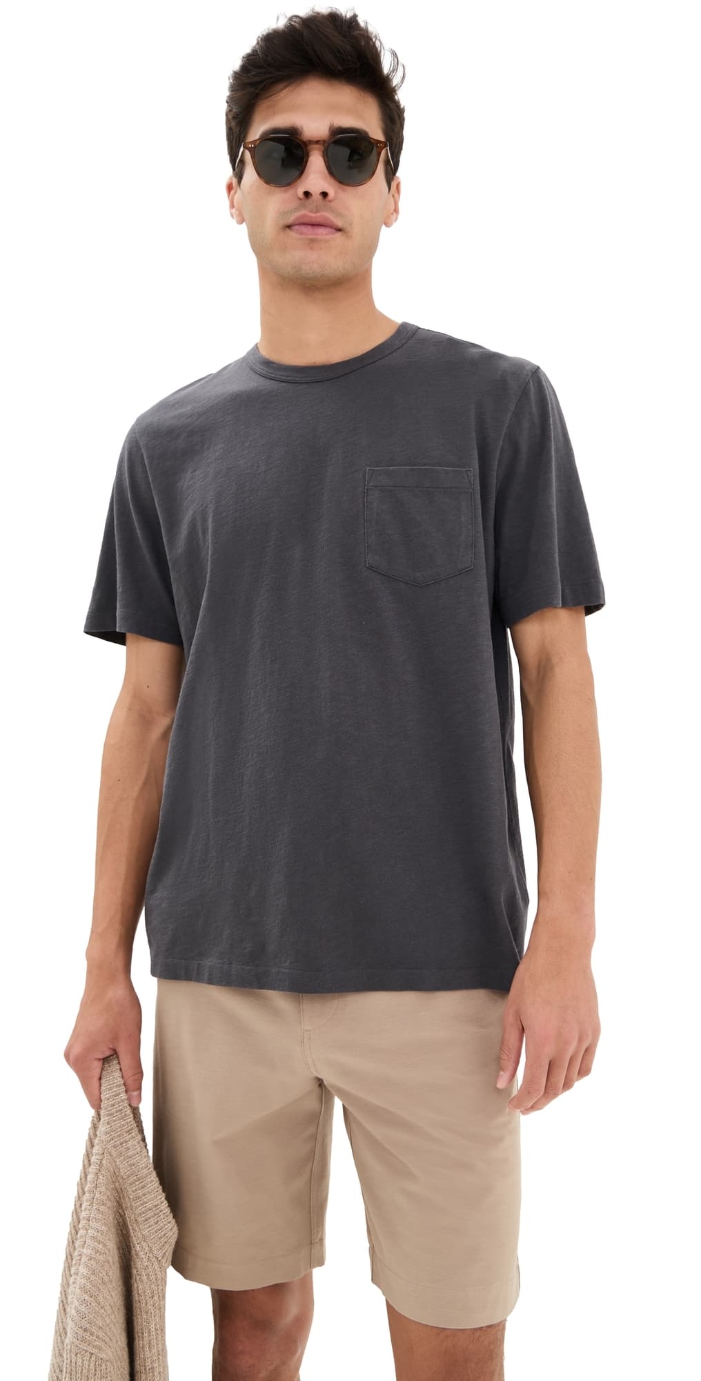 Faherty Sunwashed Pocket Tee Graphite