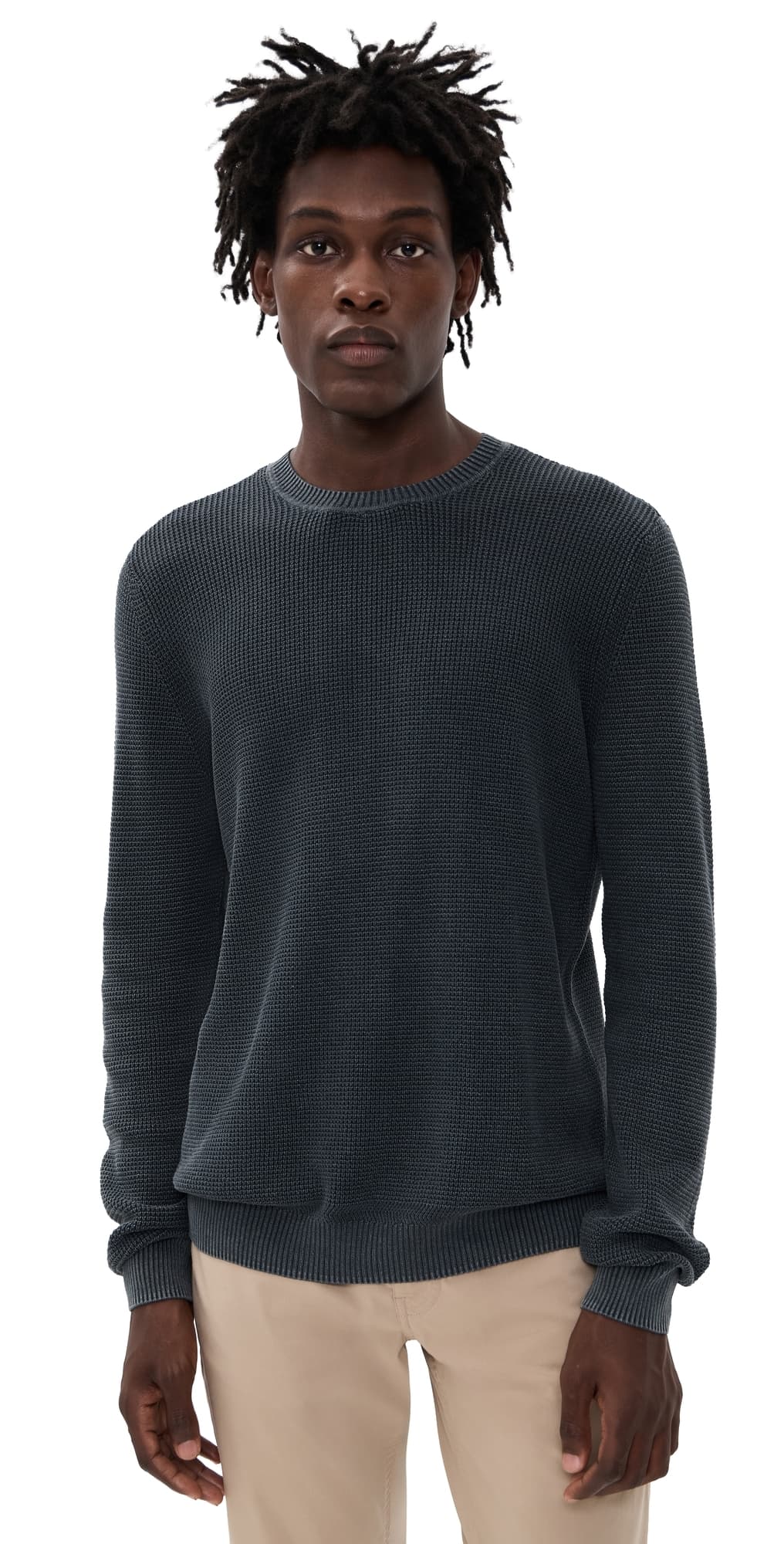 Faherty Sunwashed Crew Neck Sweater Faded Black