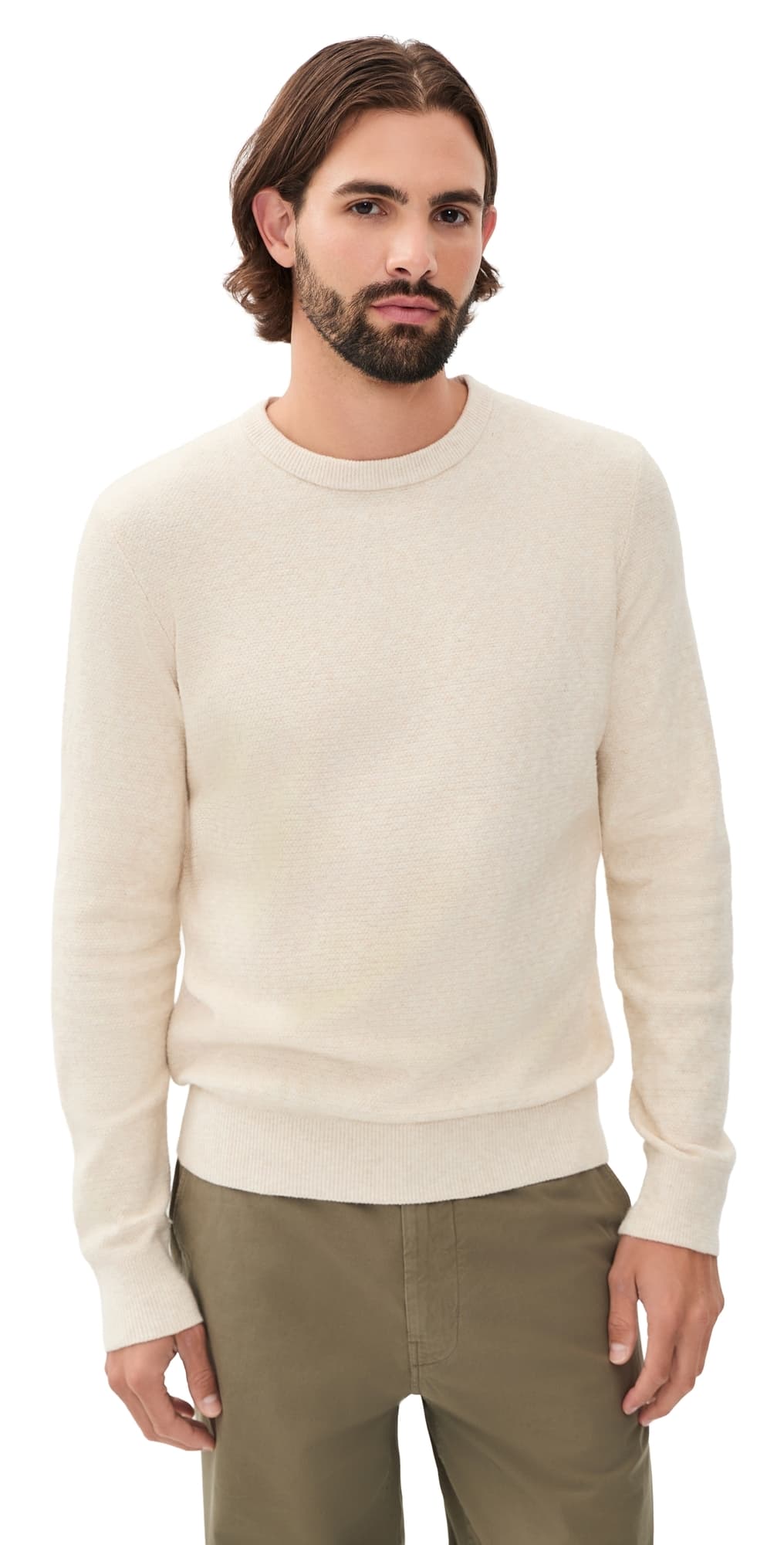 Faherty Jackson Crew Sweater Ivory Sky Feeder