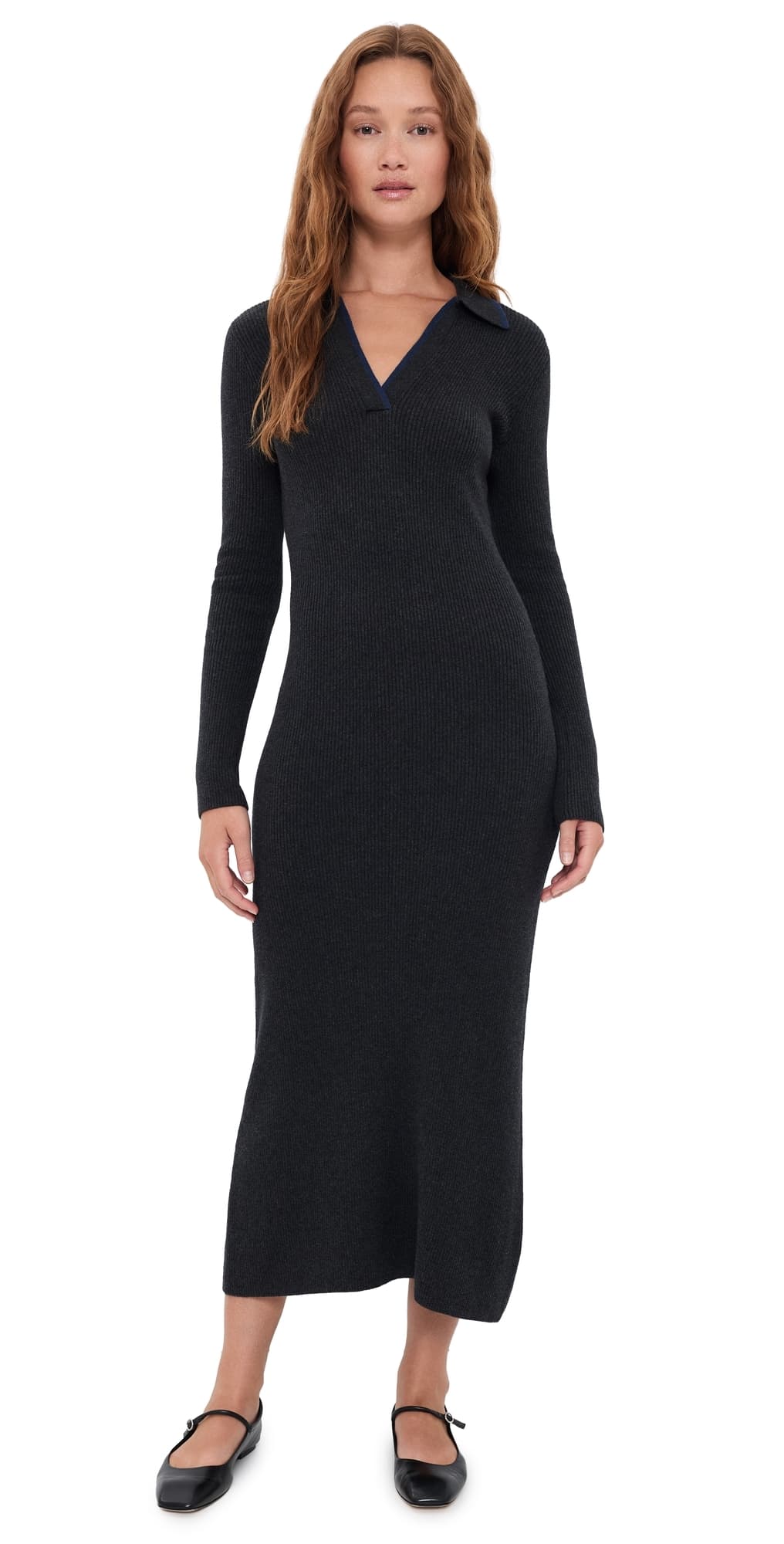 Faherty Throwback Sweater Dress Charcoal