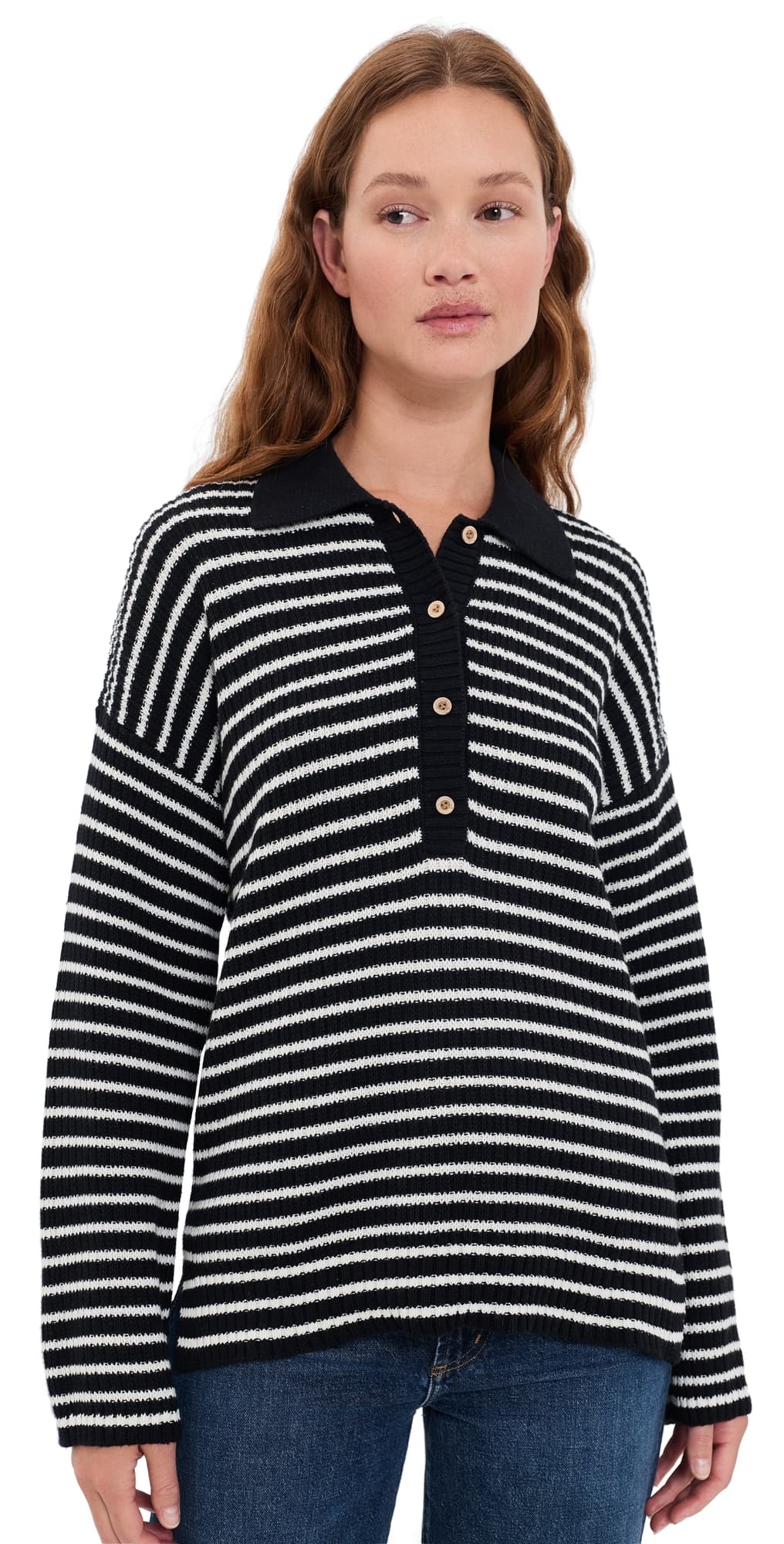 Faherty Miramar Linen Relaxed Polo Black Reef Stripe