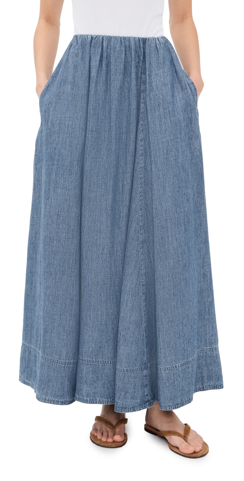 Faherty Tried & True Chambray Nera Skirt River Mist Wash