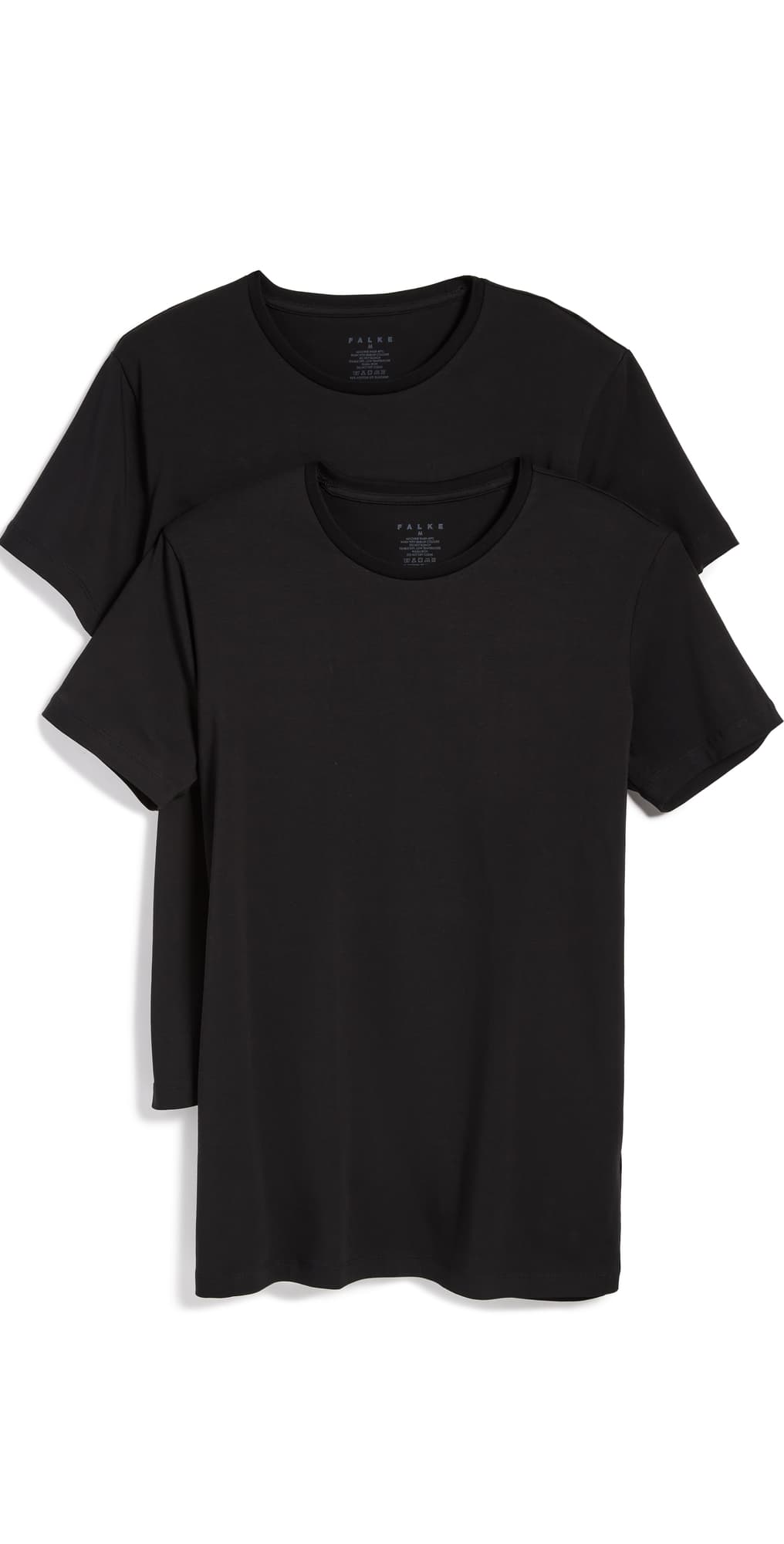 Falke 2-Pack Cotton Crew Neck Tee Black