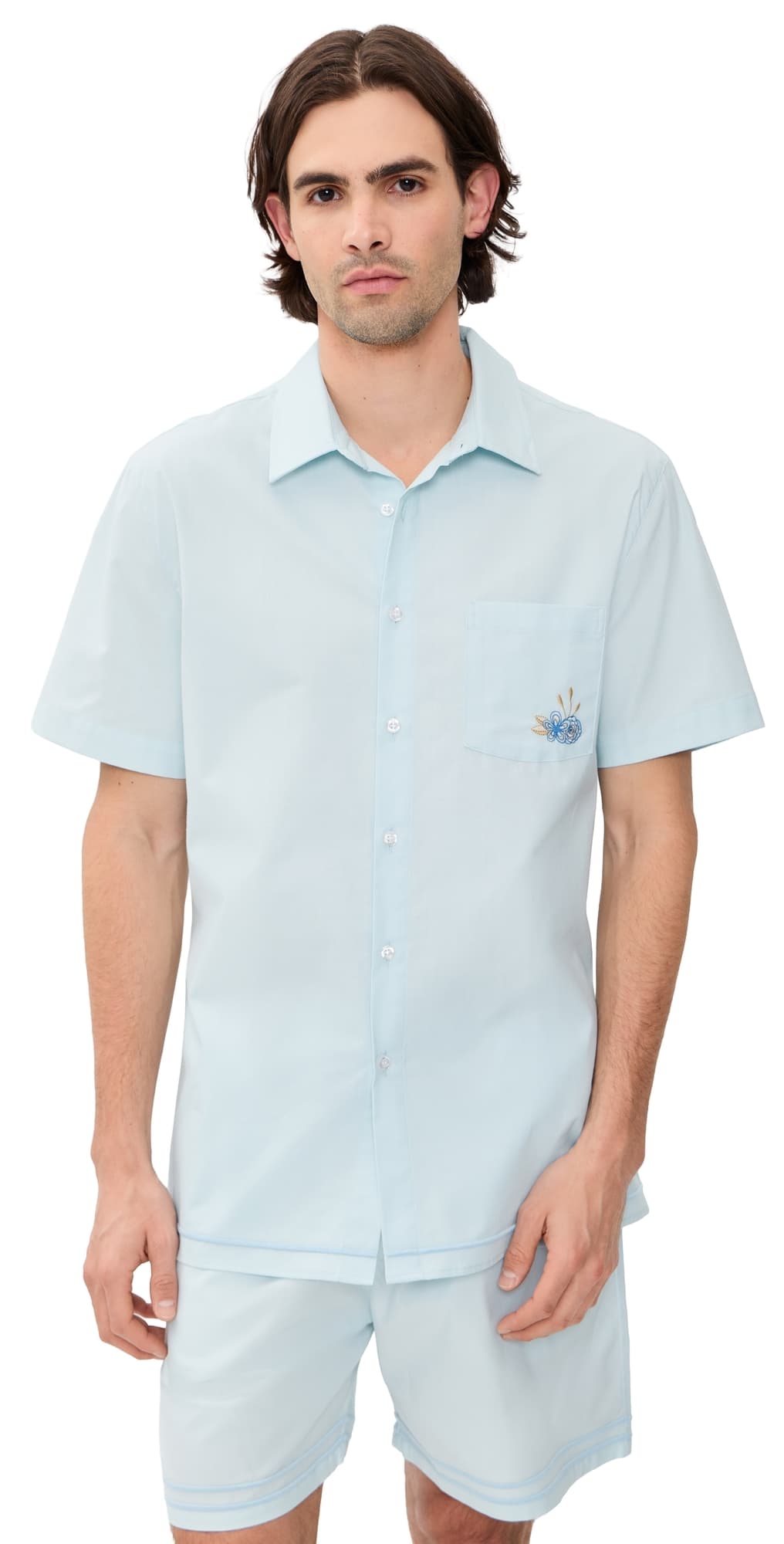 Fanm Mon Efe Embroidered Shirt Blue