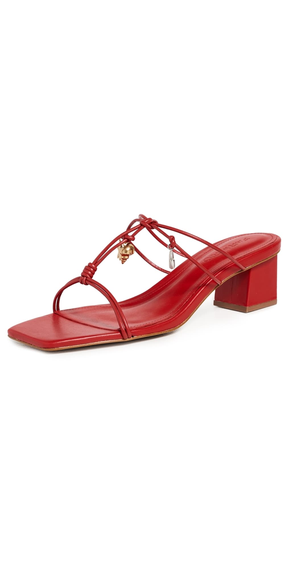 FARM Rio Sea Block Heel Sandals Scarlet