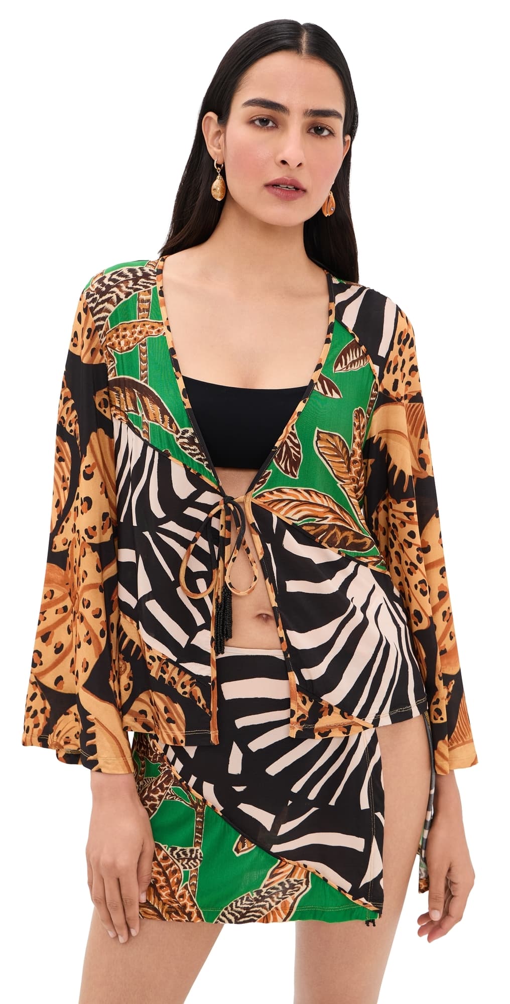 FARM Rio Open Front Blouse Animal