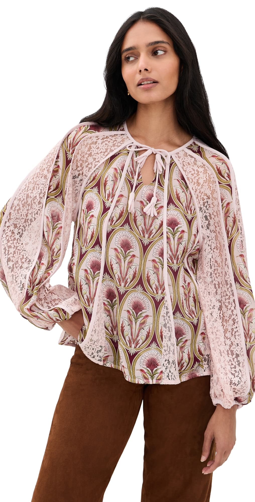 FARM Rio Birds Tree Blouse Garden Medal Multicolor