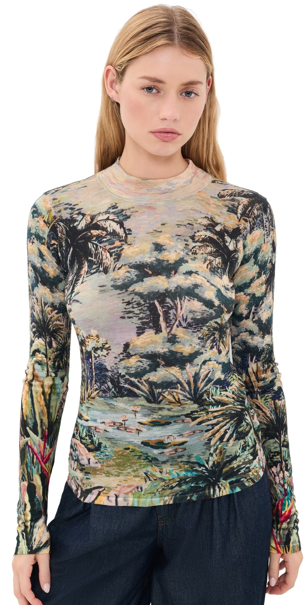 FARM Rio Petricor Knit Layer Top Petricor Multicolor