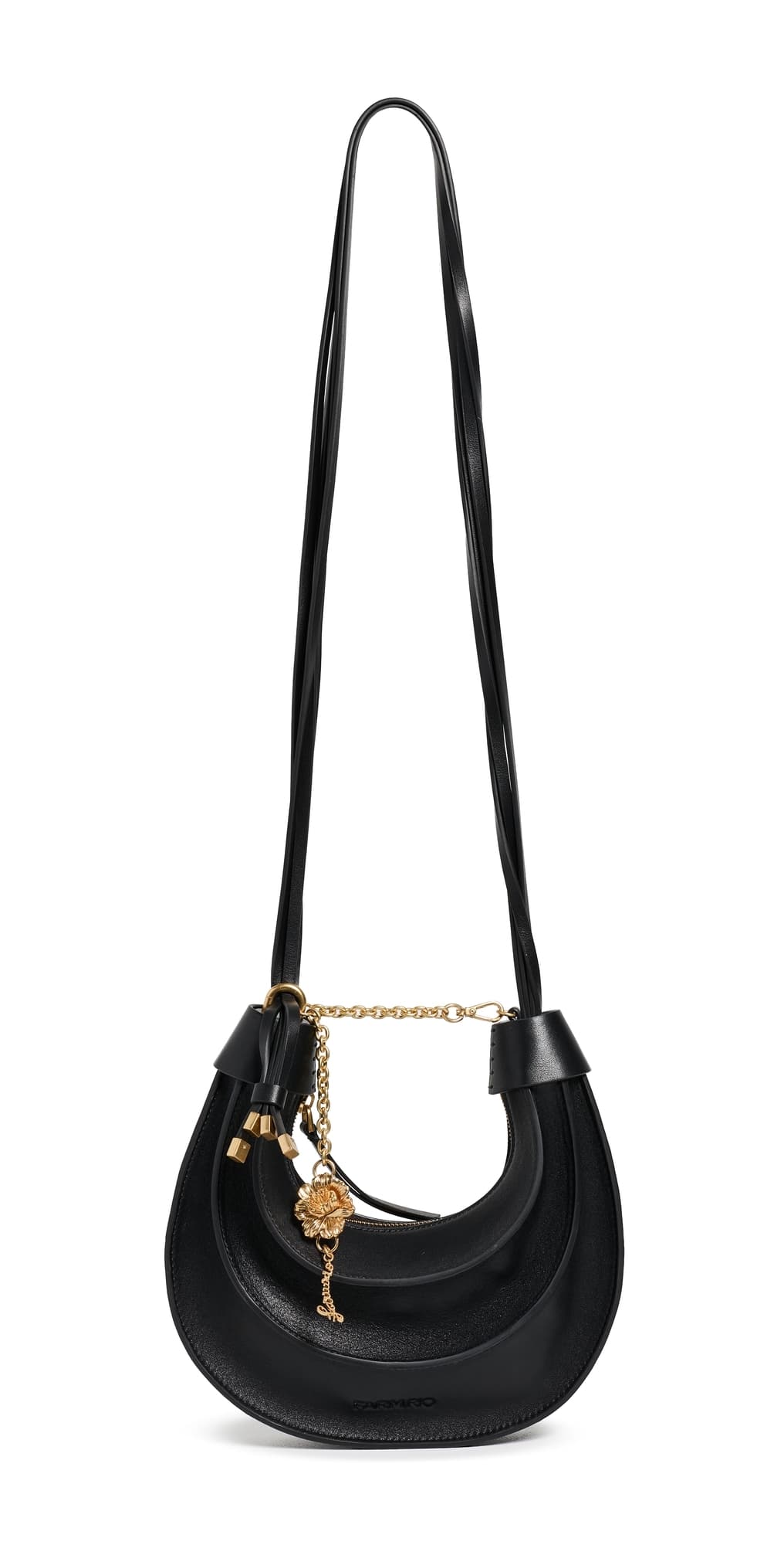 FARM Rio Leather Small Banana Bag Black · One Size