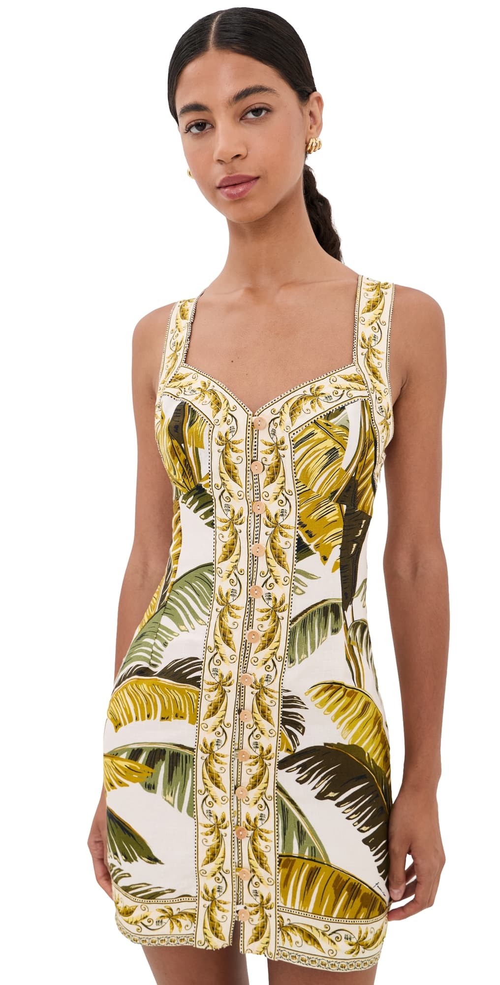 FARM Rio Trancoso Sand Linen Mini Dress Trancoso Sand