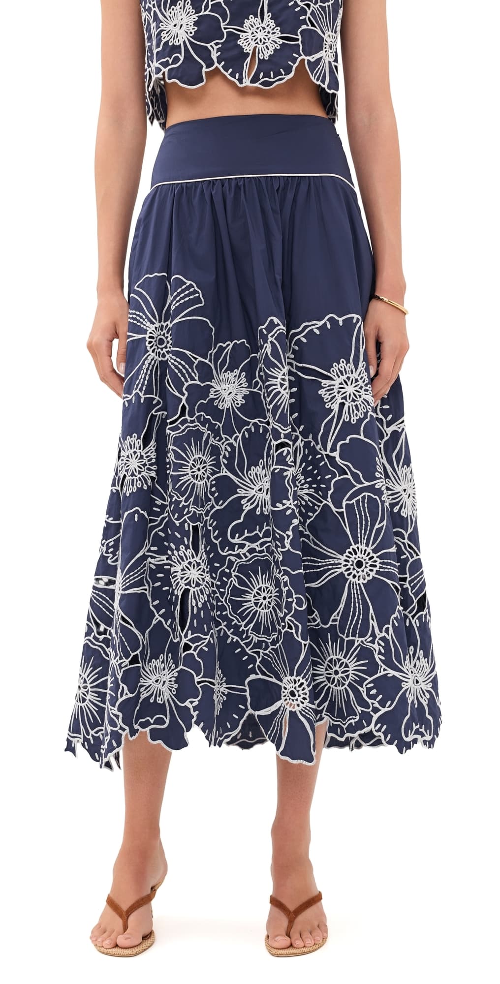 FARM Rio Flowers Richelieu Blue Skirt Blue