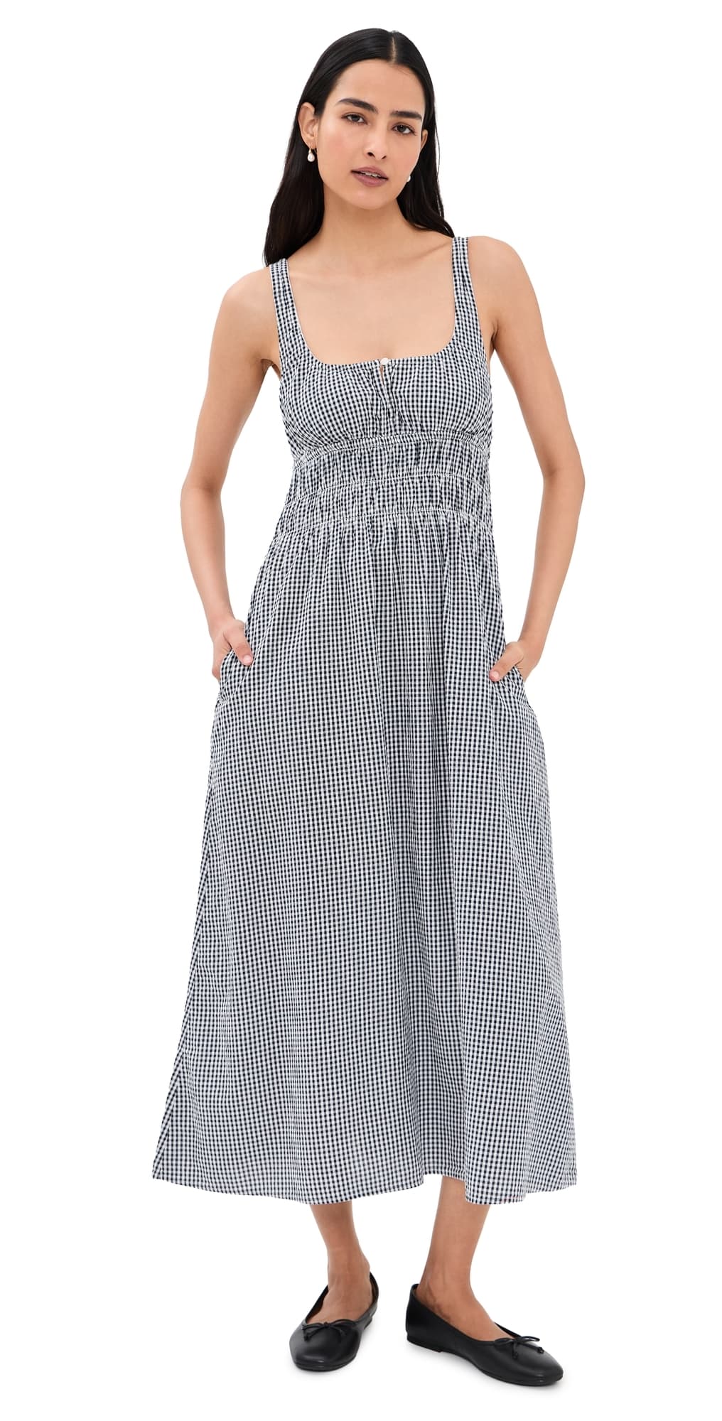 Favorite Daughter The Sleeveless Swoon Dress Navy/White