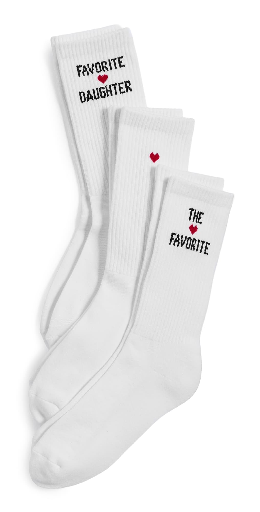 Favorite Daughter The Heart Socks 3 Pack White · One Size