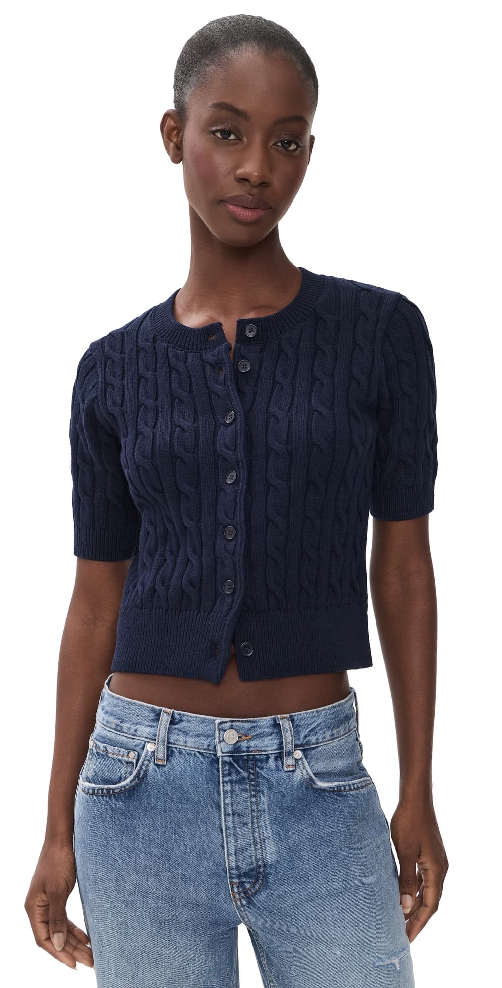 Favorite Daughter The Cafe Cable Cardigan Navy