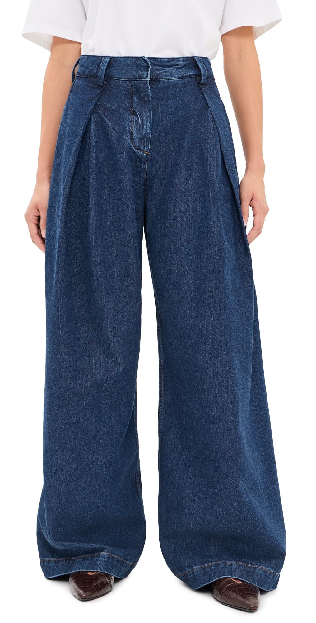 Favorite Daughter The Denim Pleats For Days Pants Dark Sea