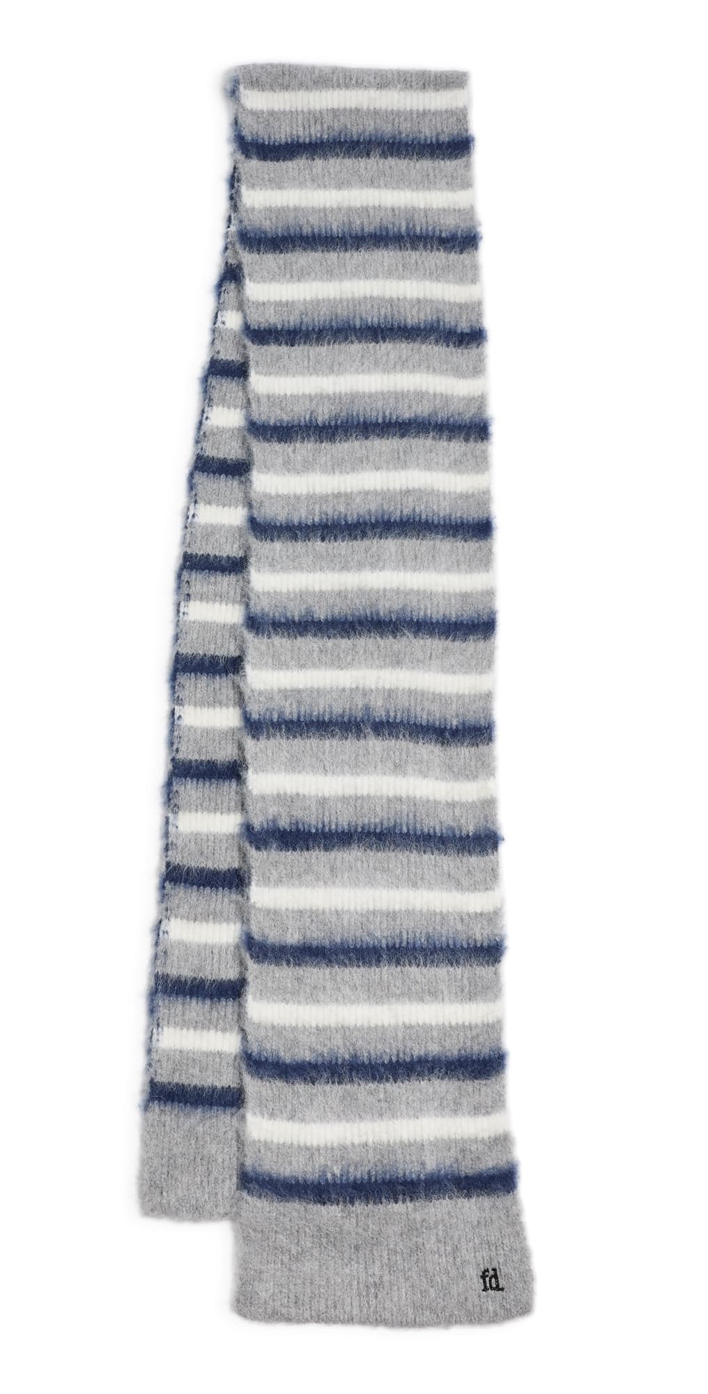 Favorite Daughter The Striped Knit Scarf Heather Grey