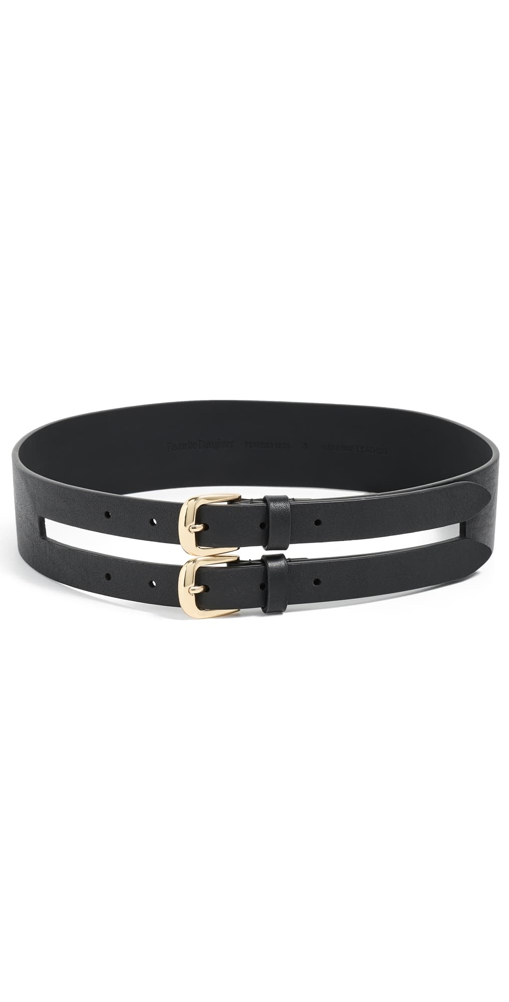 Favorite Daughter The Double Take Belt Black/Polished Gold