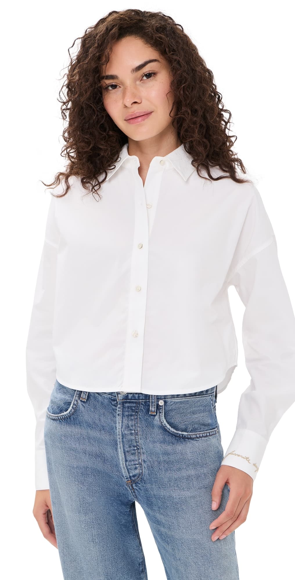 Favorite Daughter The Crop Ex-Boyfriend Shirt White