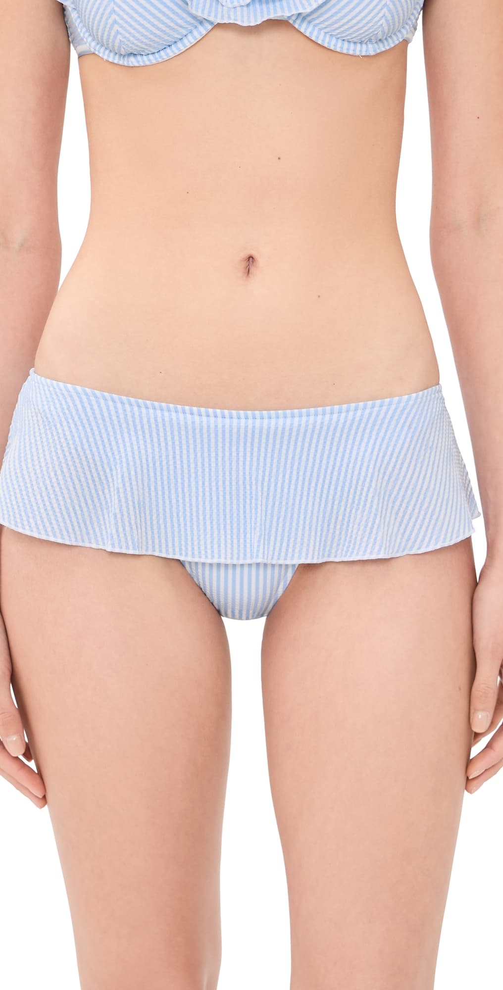 Frankies Bikinis Venus Seersucker Bikini Bottoms Saltwater Stripe