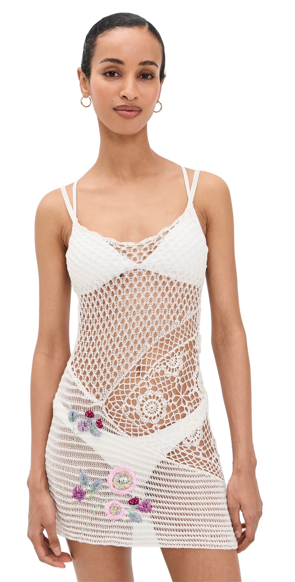 Frankies Bikinis Apollo Crochet Mini Dress Tanlines